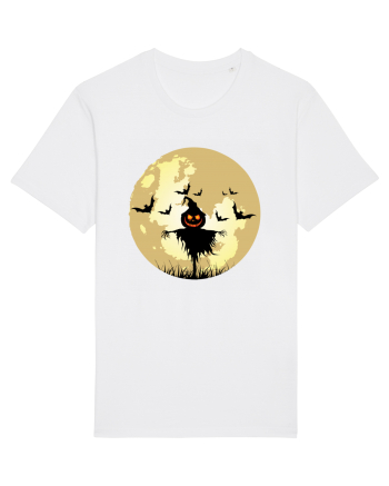 Halloween Full Moon Scary Pumpkin White