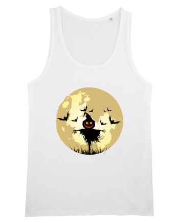 Halloween Full Moon Scary Pumpkin White