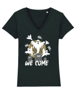 Halloween Funny Creepy Ghost Tricou mânecă scurtă guler V Damă Evoker