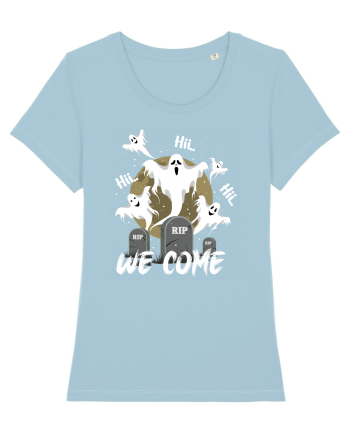 Halloween Funny Creepy Ghost Sky Blue