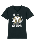 Halloween Funny Creepy Ghost Tricou mânecă scurtă guler V Bărbat Presenter