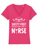 Drink with a nurse Tricou mânecă scurtă guler V Damă Evoker