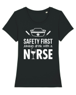 Drink with a nurse Tricou mânecă scurtă guler larg fitted Damă Expresser