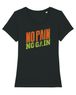 No Pain No Gain Tricou mânecă scurtă guler larg fitted Damă Expresser