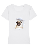 Marea evadare 11 Tricou mânecă scurtă guler larg fitted Damă Expresser