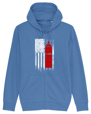 Graffiti US flag Bright Blue