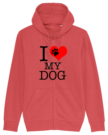 I love my dog. Carmine Red