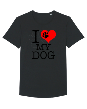I love my dog. Black