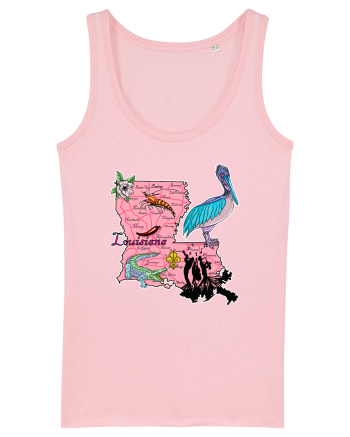Louisiana Map Cotton Pink