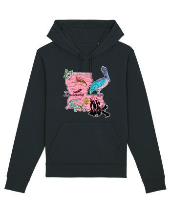 Louisiana Map Black