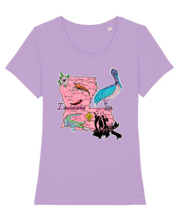Louisiana Map Lavender Dawn