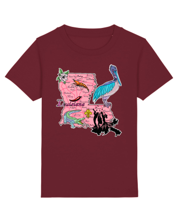 Louisiana Map Burgundy