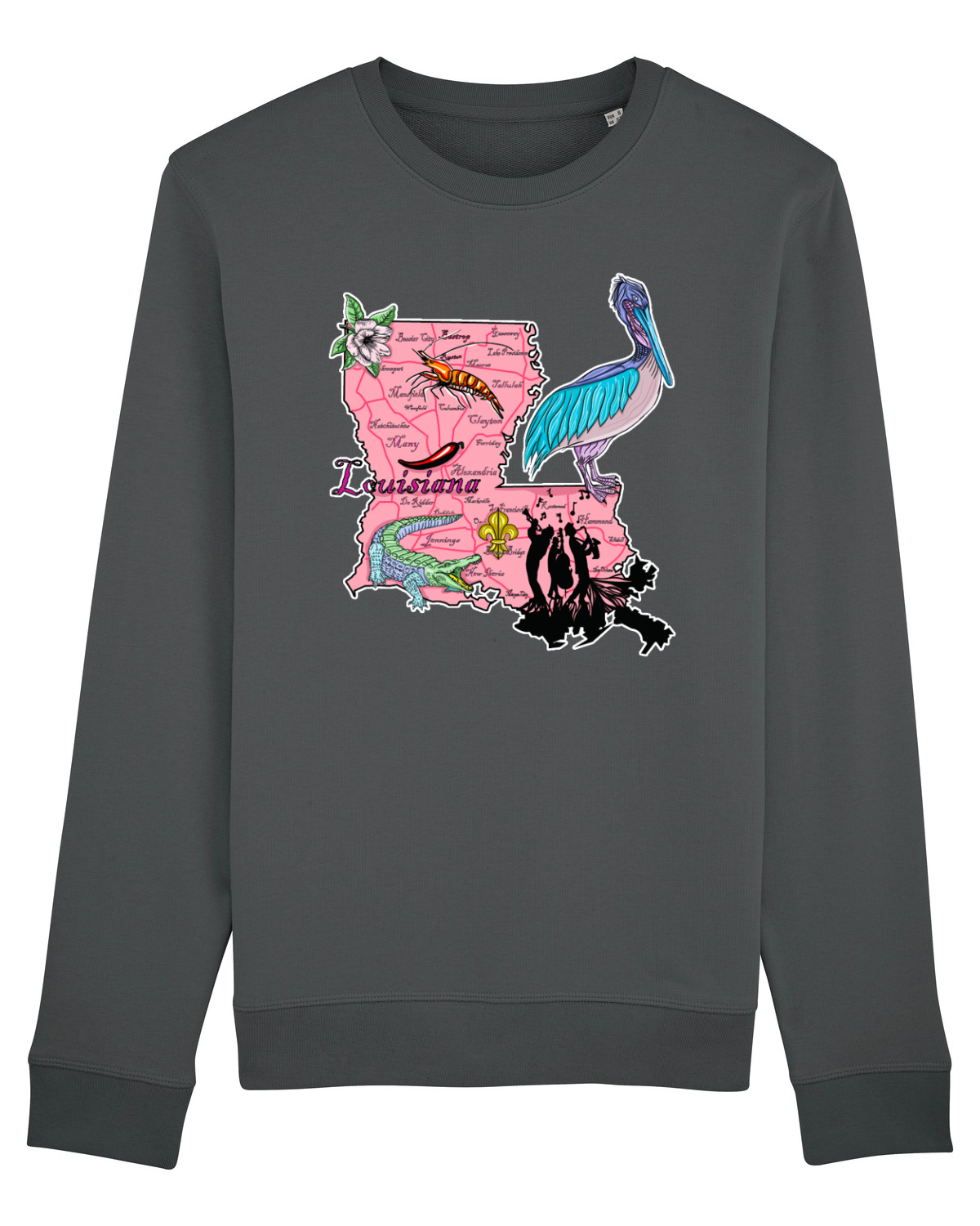 Bluză mânecă lungă Unisex Rise Anthracite