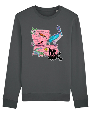 Louisiana Map Anthracite