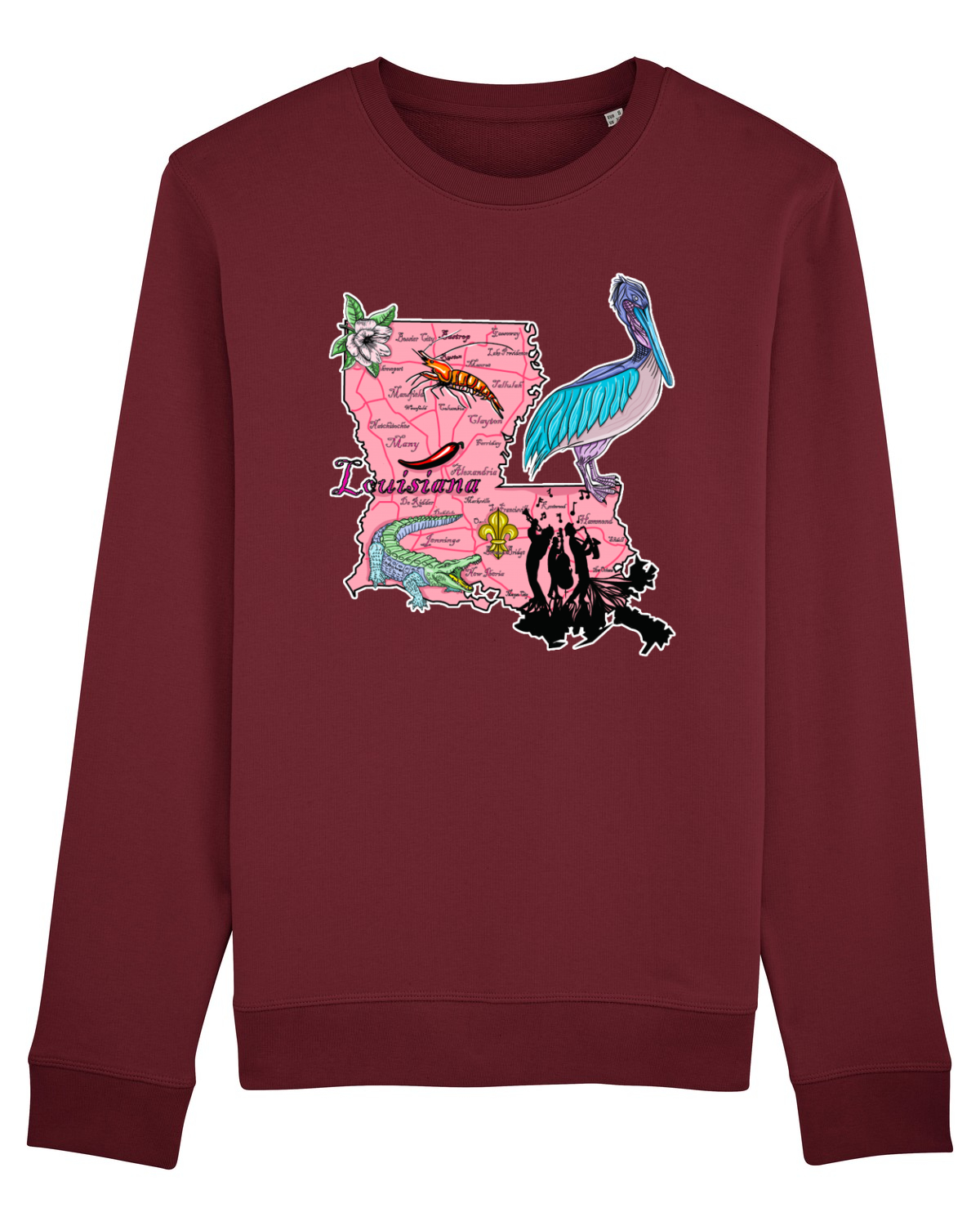 Bluză mânecă lungă Unisex Rise Burgundy
