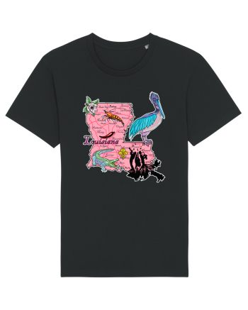Louisiana Map Black