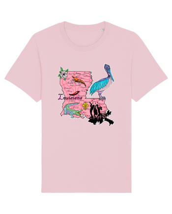 Louisiana Map Cotton Pink