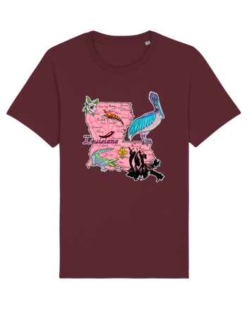 Louisiana Map Burgundy