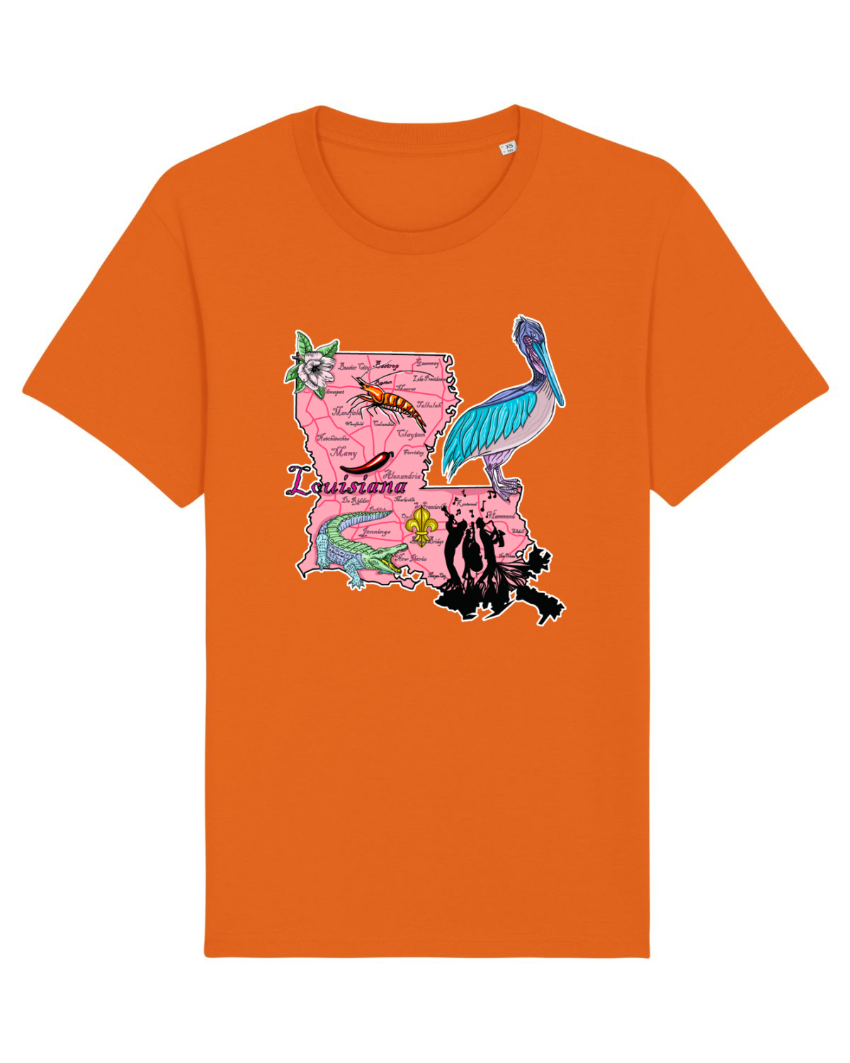 Tricou mânecă scurtă Unisex Rocker Bright Orange