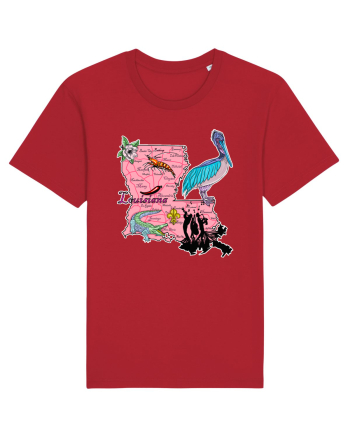 Louisiana Map Red