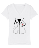 Doctor  Tricou mânecă scurtă guler V Damă Evoker