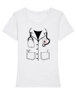 Doctor  Tricou mânecă scurtă guler larg fitted Damă Expresser