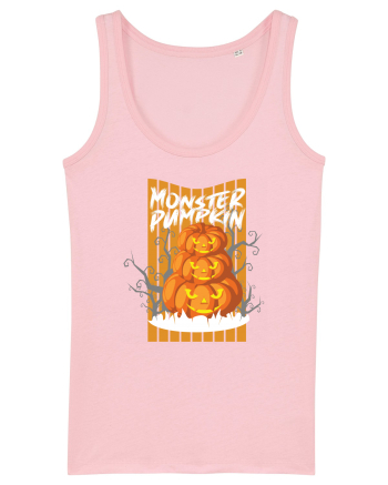 Monster Halloween Pumpkins Cotton Pink