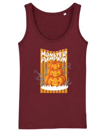 Monster Halloween Pumpkins Burgundy