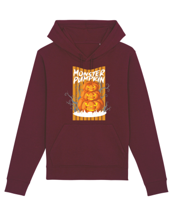 Monster Halloween Pumpkins Burgundy