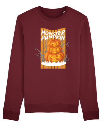 Monster Halloween Pumpkins Burgundy