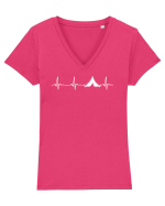 Camping in my heart Tricou mânecă scurtă guler V Damă Evoker