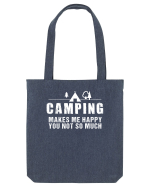 Camping makes me happy Sacoșă textilă