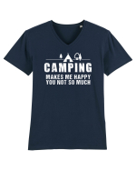 Camping makes me happy Tricou mânecă scurtă guler V Bărbat Presenter