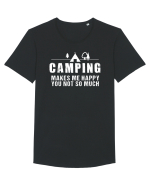 Camping makes me happy Tricou mânecă scurtă guler larg Bărbat Skater