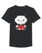 Cute Origami Baby Panda Hugging A Heart Tricou mânecă scurtă guler larg Bărbat Skater