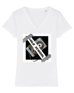 Caseta Old School  Tricou mânecă scurtă guler V Damă Evoker