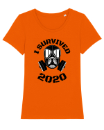 Am supravietuit 2020 Tricou mânecă scurtă guler larg fitted Damă Expresser