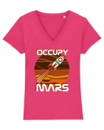 OCCUPY MARS Tricou mânecă scurtă guler V Damă Evoker