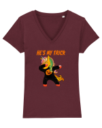 El e partenerul meu Halloween Tricou mânecă scurtă guler V Damă Evoker