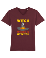 Unde este vrajitoarea mea? Tricou mânecă scurtă guler V Bărbat Presenter