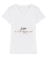 Four legged word LOVE Tricou mânecă scurtă guler V Damă Evoker