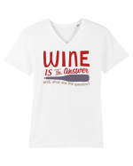 Wine is the answer Tricou mânecă scurtă guler V Bărbat Presenter