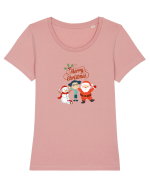 Merry Christmas Tricou mânecă scurtă guler larg fitted Damă Expresser