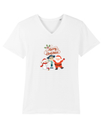 Merry Christmas Tricou mânecă scurtă guler V Bărbat Presenter