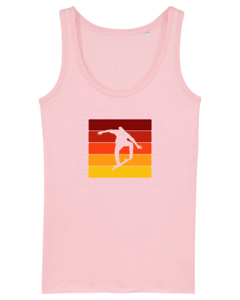 Retro Skateboarding Sunset - Skater For Life Cotton Pink