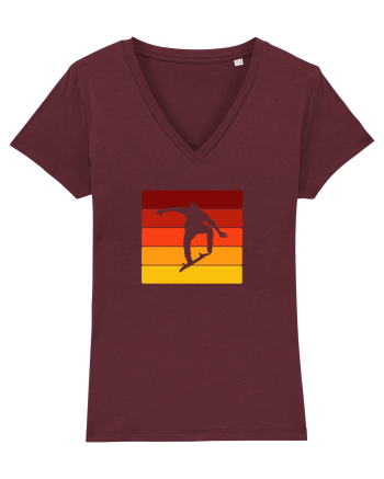 Retro Skateboarding Sunset - Skater For Life Burgundy