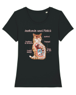 Anatomia unei pisici Tricou mânecă scurtă guler larg fitted Damă Expresser