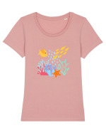 Peisaj Subacvatic Tricou mânecă scurtă guler larg fitted Damă Expresser