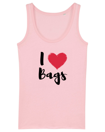 I love bags negru Cotton Pink