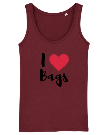 I love bags negru Burgundy